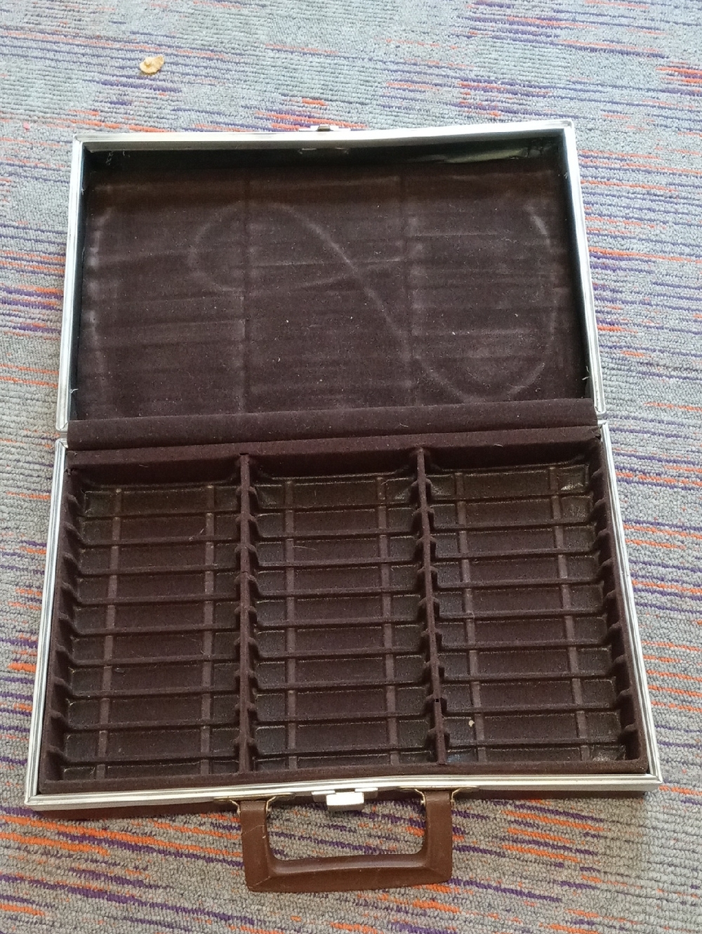 Brown Velvet Media Storage Case with Aluminum Frame